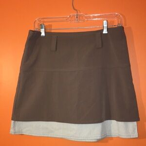 Brown/Tan Layered Women's Golf Tennis Pickleball Athletic Mini Skirt Size Medium
